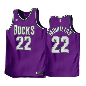 Dres Milwaukee Bucks Khris Middleton 22 purple Nike 2022-23 Classic Edition Swingman